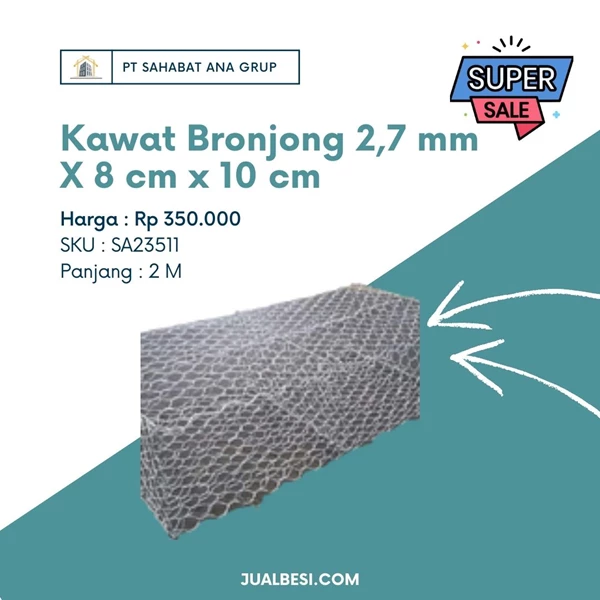 Kawat Bronjong 2.7 mm X 8 cm x 10 cm