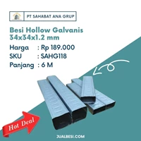 Besi Hollow Galvanis 34x34x1.2 mm
