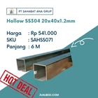 Hollow STAINLESS STEEL 304 20x40x1.2mm 1