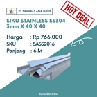 SIKU STAINLESS STEEL SS304 3mm X 40 X 40 1