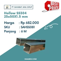 Hollow Stainless Steel SS304 25x50X1.5 mm