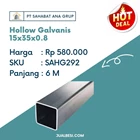 Besi Hollow Galvanis 15 x 35 x 0.8 mm 1