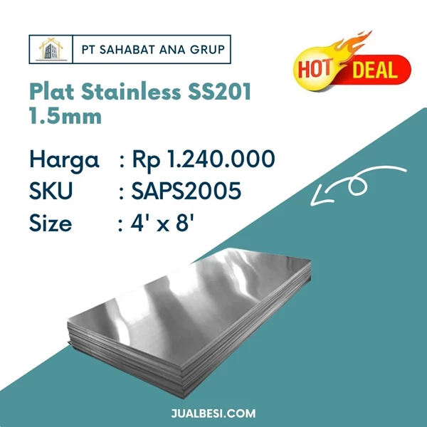 Plat Stainless SS201 1.5 mmx4