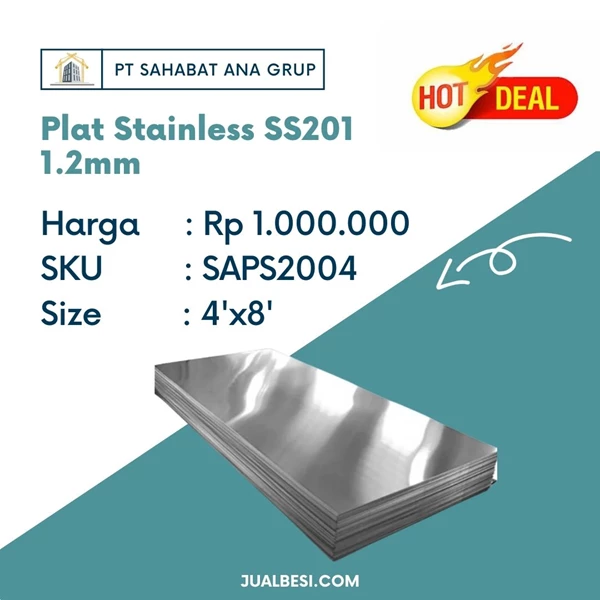 Plat Stainless SS201 1.2mm x 4