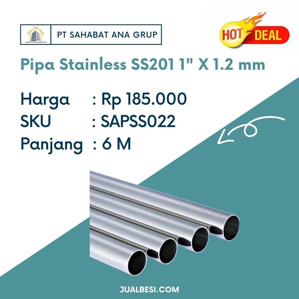 Pipa Stainless SS201 1" X 1.2 mm