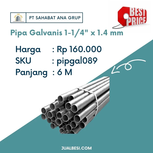 Pipa Galvanis 1-1/4" x 1.4 mm