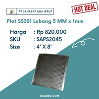  Plat Stainless SS201 Lubang 5 MM x 1mm