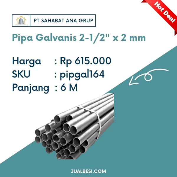 Pipa Galvanis 2-1/2" x 2 mm