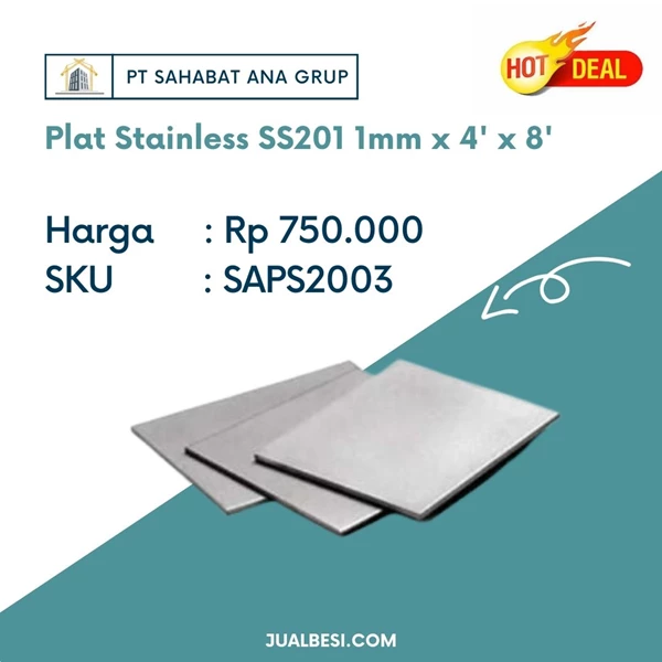  Plat Stainless SS201 1mm x 4