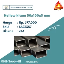 Besi Hollow Hitam 50 x 100 x3mm 