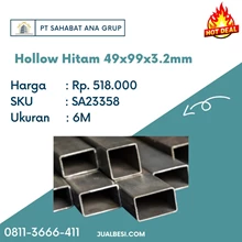 Besi Hollow Hitam 49 x 99 x3.2mm 