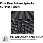 Pipa Besi Hitam 4 Inch SCH40 Spindo 1
