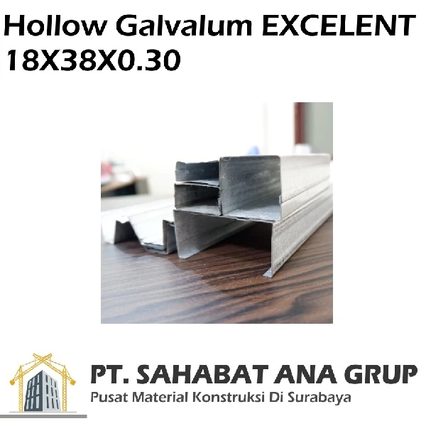 EXCELENT Hollow Galvalume Mild Steel 18X38X0.30