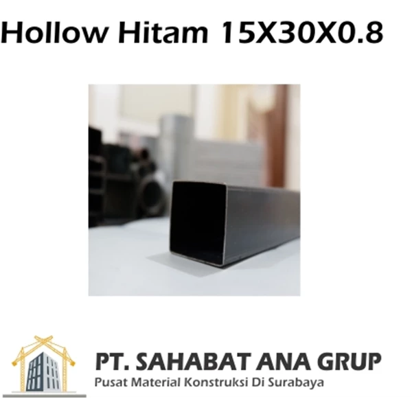 Besi Hollow Hitam 15x30x0.8