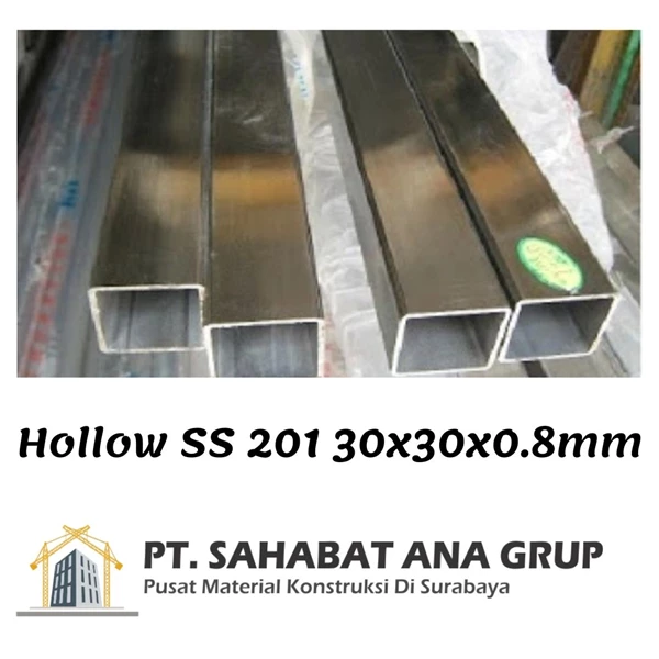 Hollow SS 201 30x30x0.8mm