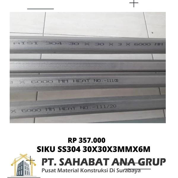 SIKU Stainless Steel 304 30X30X3MMX6M