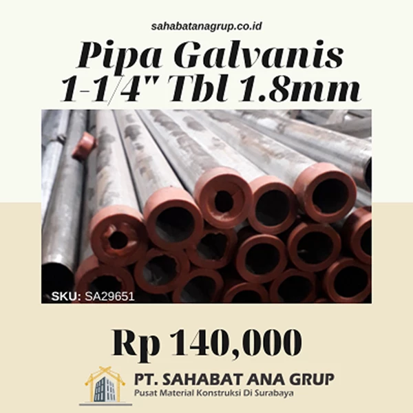 Pipa Galvanis 1-1/4 Inch Tbl 1.8mm
