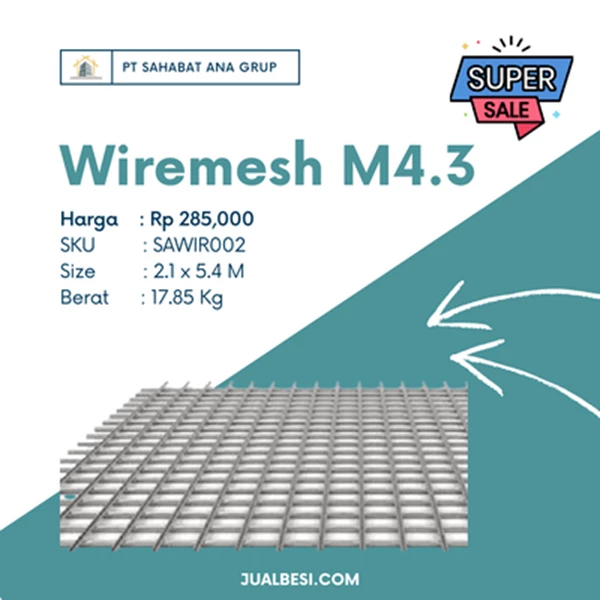 Wiremesh M4.3 (2.1 x 5.4 M)