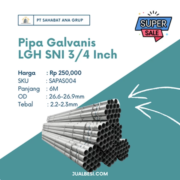 Pipa Galvanis LGH SNI 3/4 Inch