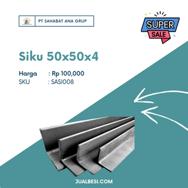 Besi Siku 50x50x4 mm Surabaya
